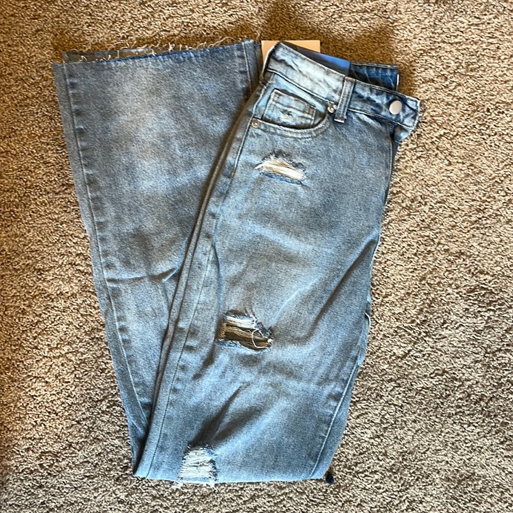 NWT Distressed Flare Jeans